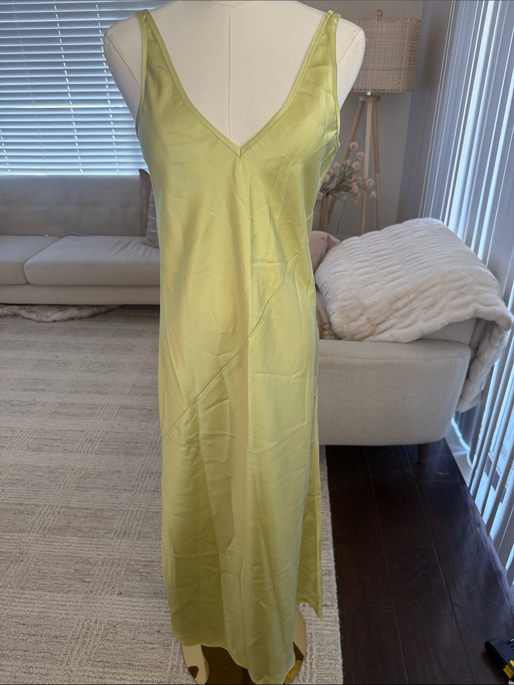 Line & Dot Lime Green Slip Dress